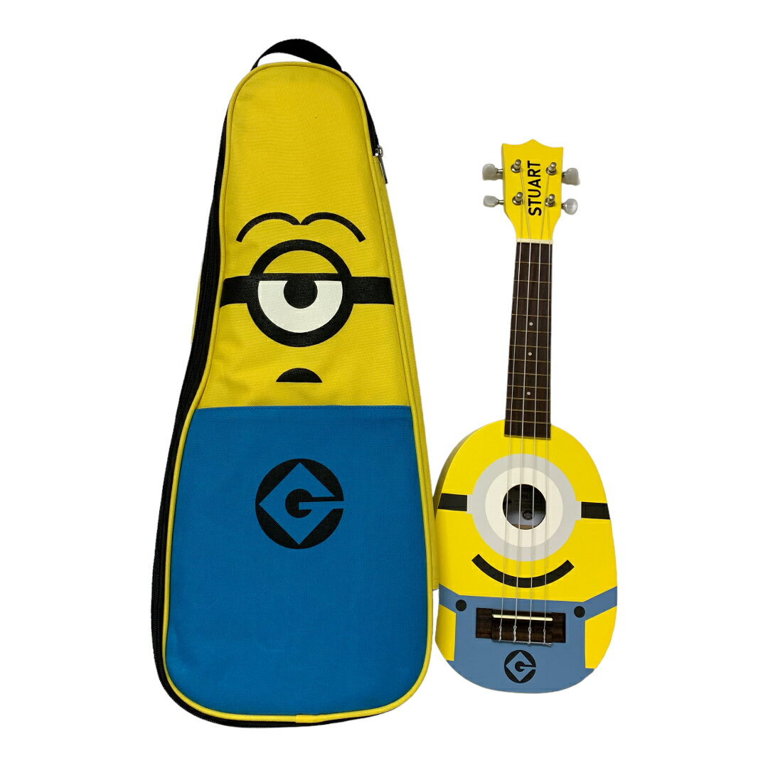 KIWAYAキワヤ　 ミニオンズ ミニオン ウクレレ UKULELE MINIONS MN-20　収納カバー付き　中古品　　　KON