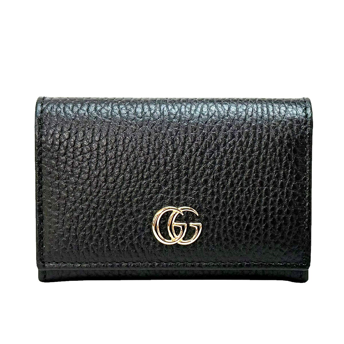 未使用 GUCCI グッチ 739525 GGマーモント レザー カードケース ブラック×レッド