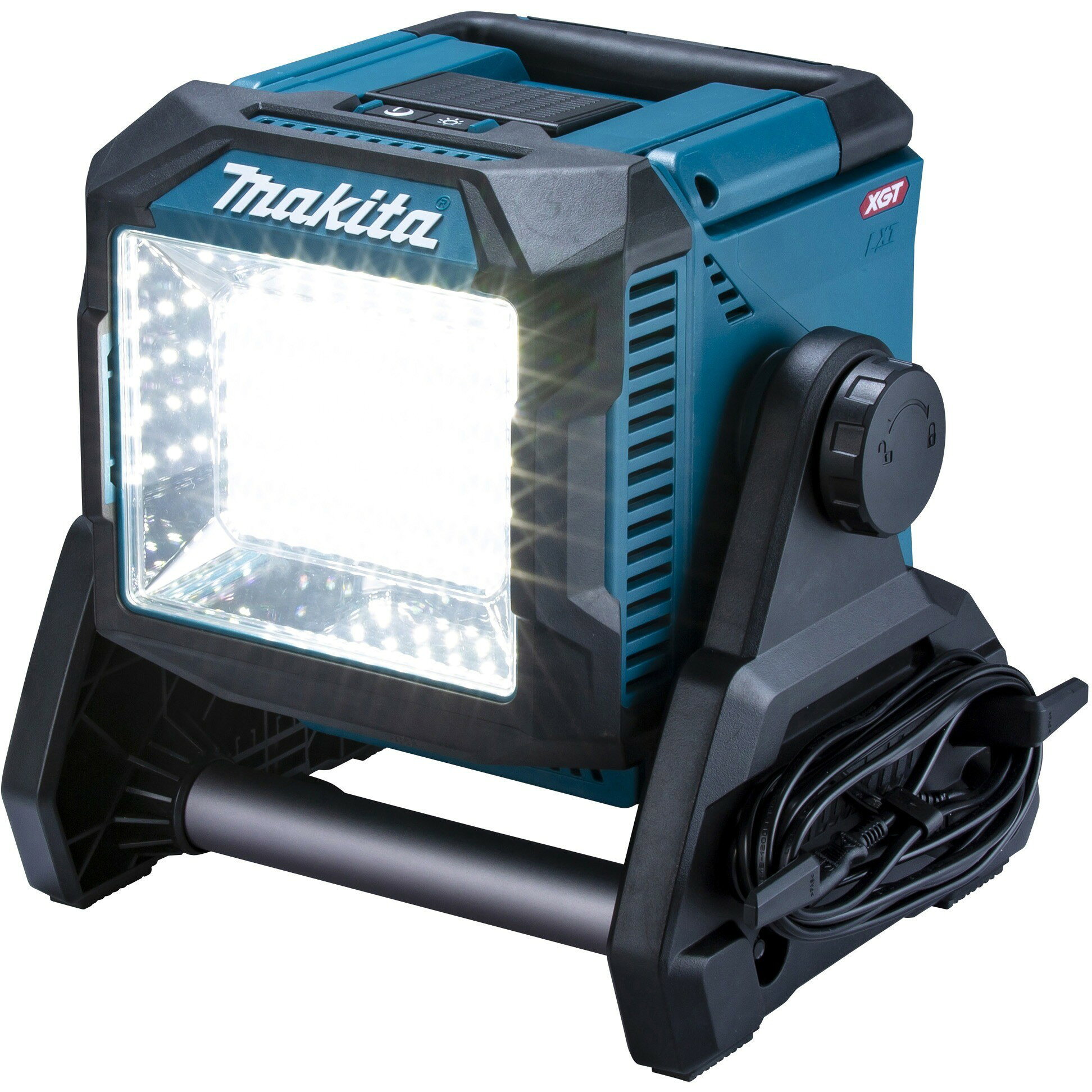 商品名：◇makita マキタ 14.4V/18V/40Vmax 充電式スタンドライト ML004G 本体のみ(バッテリ・充電器別売) 状態：未開封未使用品 ■商品仕様 ■LEDライト光源：40灯38W ■照度（lx）＊1：強2,100/中1,000/弱500 ■光束（lm）：強3,600/中1,800/弱900 ■本機寸法(長さ×幅×高さ)： ハンドルを倒した時248×322×296 ハンドルを立てた時248×322×423 ■電源＊2： リチウムイオンバッテリ 36V（40Vmax） リチウムイオンバッテリ 14.4V/18V（ライトバッテリは除く） 家庭用電源 AC100V 50/60Hz ■質量(バッテリ・コード除く)：5.0 ■標準付属品：電源コード・防眩フィルム（A-74485） ＊1 光源から距離1mでの数値 ＊2 40Vmaxは満充電時のバッテリ電圧を表しています。 ■コメント ・二次流通品の為、多少のスレや汚れなどがある場合がございます。 ・商品画像は実際の商品と色・質感が若干異なる場合がございます。 ・商品状態につきましては画像をご確認下さい。 ・画像に載せているものが全てとなります。 ・置き配のご希望に関しましては、当社は商品の責任を負いかねますのでお客様のご判断でよろしくお願いいたします。 ・商品の使用方法等に関しての説明は当社では対応しておりませんのでご了承くださいませ。 ・商品不良による返品は、商品到着後1週間以内のみに限らせて頂きますのでご了承下さい。 　商品によっては、代表画像を使用している場合がございます。 　商品のカラー、サイズなどが異なる商品をイメージ画像として 　使用させて頂いている場合がございます。 　必ず、商品の品番と仕様をご確認のうえ、ご注文お願いいたいます。 ■領収書に関して ・領収書をご入用の場合は、購入履歴よりご自身で発行して頂く事が可能です。