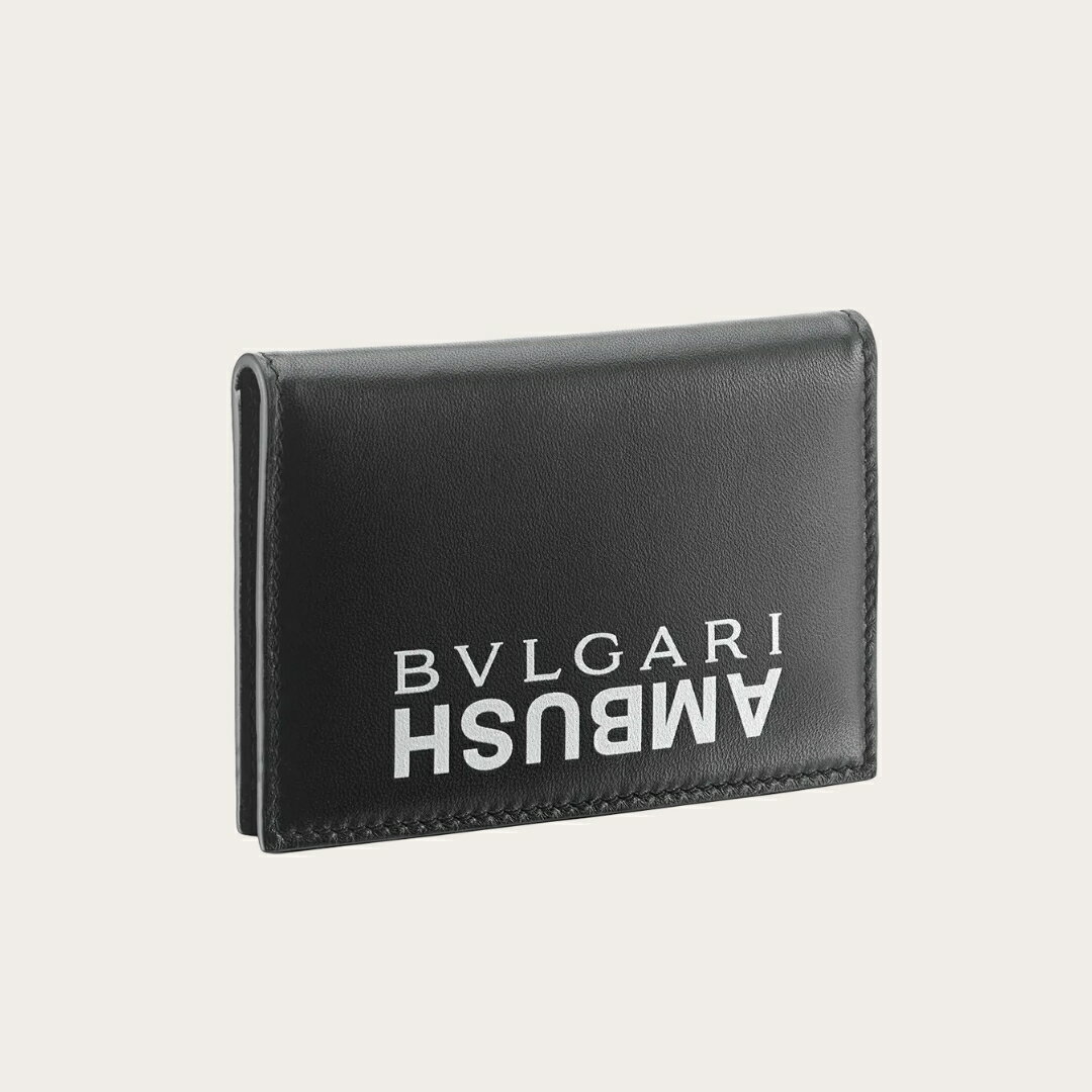 【中古美品】BVLGARI　ブルガリ　二つ折りカードケース　スムースナッパレザー　AMBUSH　カードホルダー