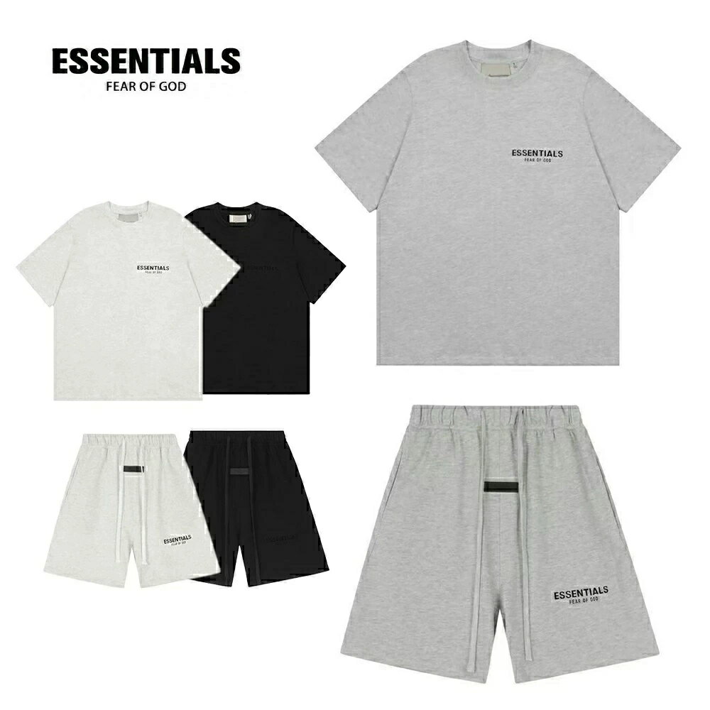 Rakuten - ESSENTIALS エッセンシャルズ 2点セットショートパンツTシャツ 柔らかい セットアップ 通気性 快適 3カラー
