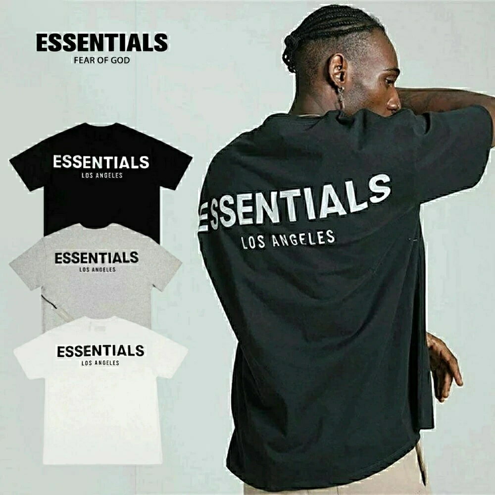 Rakuten - ESSENTIALS エッセンシャルズ Tシャツ 半袖 メンズ レディース Logo T-Shirt ゆったり Tシャツ ブラック ホワイト オーバーサイズ 男女兼用