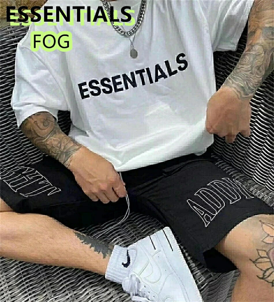 Rakuten - ESSENTIALS エッセンシャルズ Tシャツ 半袖 メンズ レディース Logo T-Shirt ロゴ Tシャツ ブラック 春夏 夏 半袖 最新 正規品 半袖 メンズ ティシャツ メンズ 男女兼用