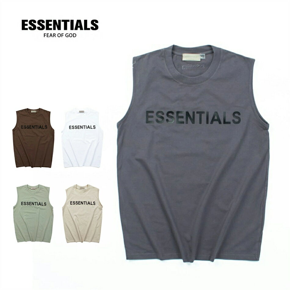 Rakuten - 「期間限定セール」エッセンシャルズ ESSENTIALS T-shirt ノースリーブ タンクトップ 大きいサイズ Tシャツ ゆったり オーバーサイズ オシャレ 夏 best メンズカッコイイ通気性 ファッシュ 涼しい