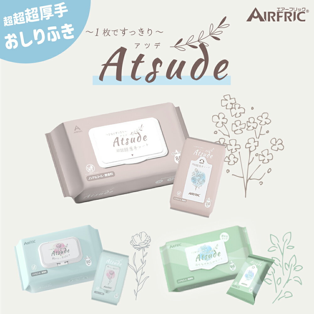 AIRFRIC おしりふき 純水99.99％ 厚手 極厚 蓋つき 12個セット 新生児 肌にやさしい 80枚 × 12個 セット (960枚) 水分たっぷり WT001のサムネイル