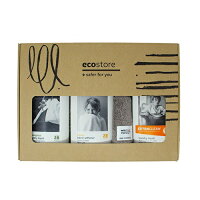 エコストアecostoreランドリースペシャルギフトセット(ランドリーリキッドユーカリ1L,ファブリックソフナーシトラス1L,エクストラクリーンランドリーリキッド850ml)洗たく用洗剤柔軟剤液体ナチュラルオーガニック
