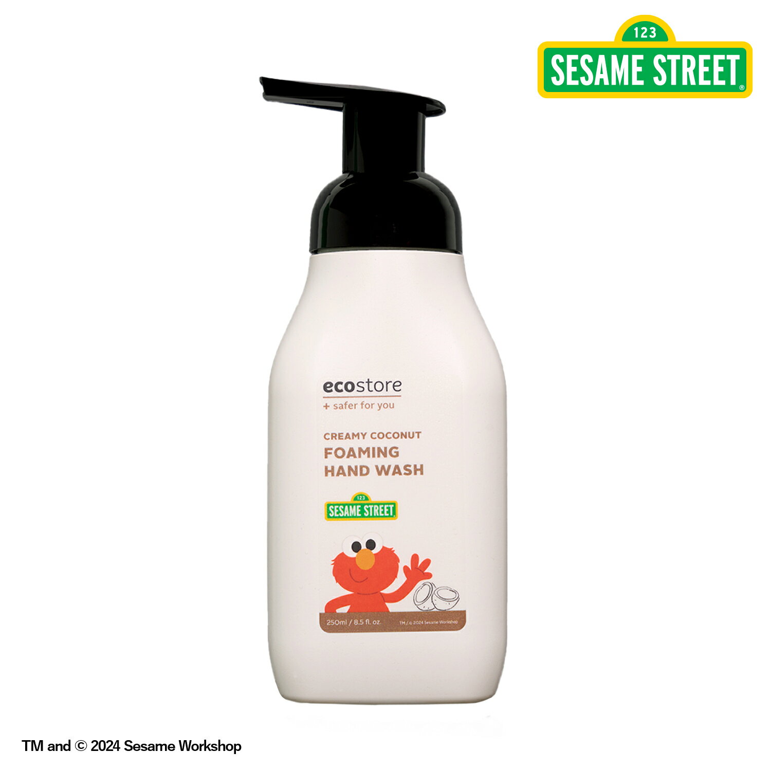 NEW【エコストア 公式】SESAME STREET(セサミストリート) ecostore フォーミングハンドウォッシュ＜クリーミーココナッツ＞250mL / セサミストリート ハンドソープ 泡 弱酸性 植物由来 肌にやさしい 洗浄 保湿 エッセンシャルオイル配合