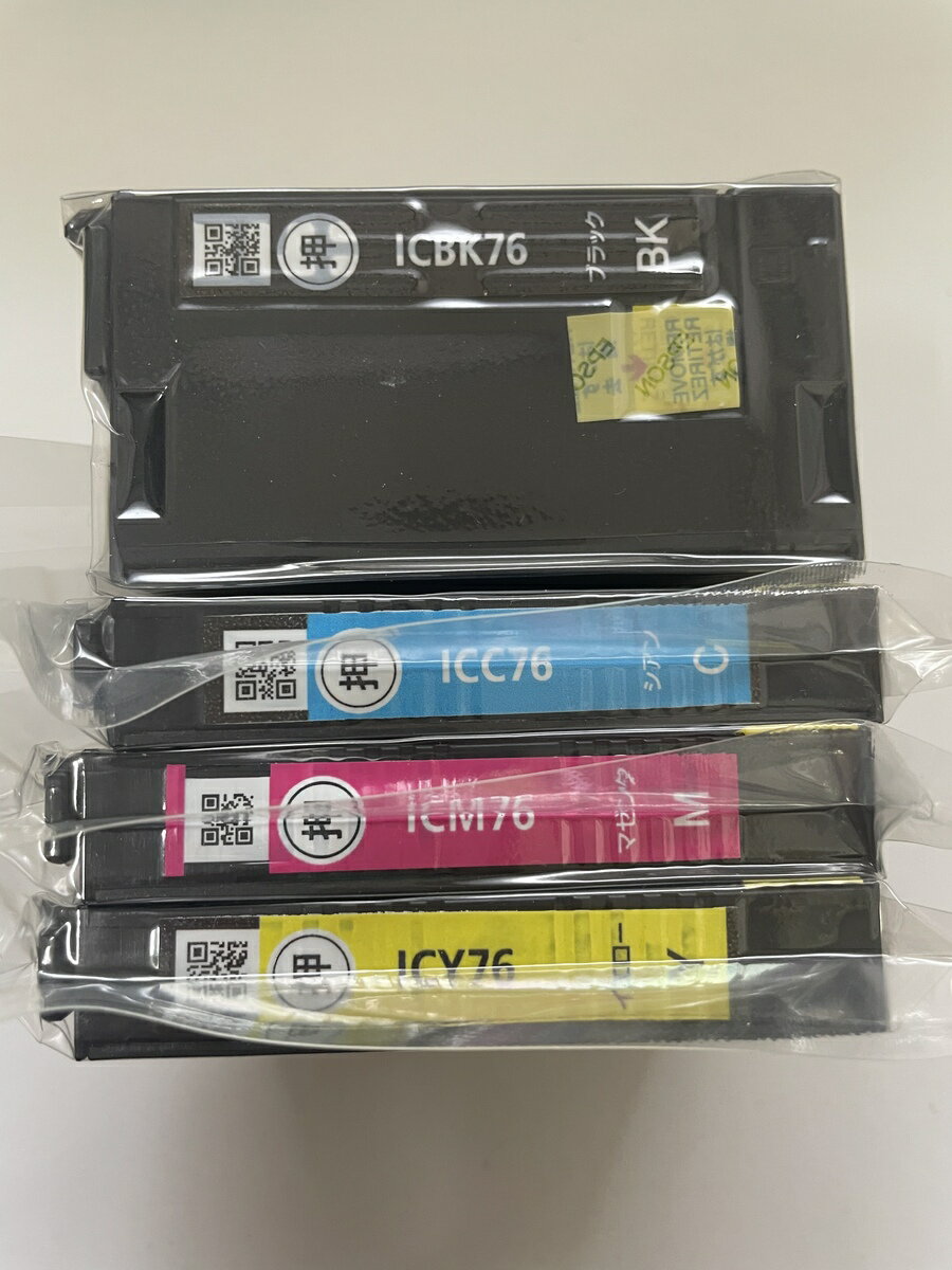 エプソン純正品インクカートリッジ　アウトレット　外箱なしIC4CL76 　 4色パック　大容量　
