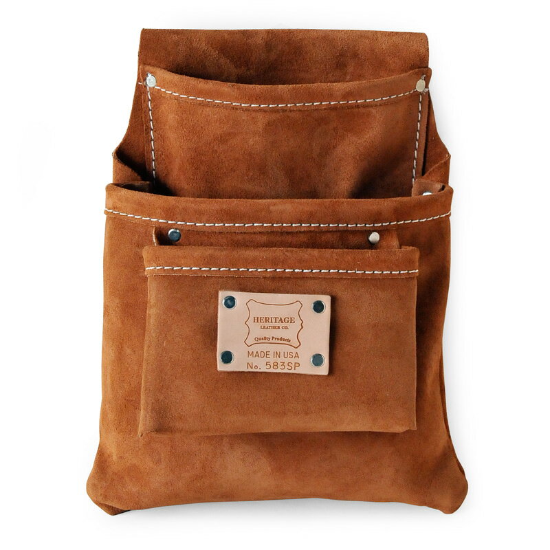 Heritage Leather | 583SP 3ポケットプロフェッショナルツールポーチ(スウェードレザー) 3PKT PROFESSIONAL SUEDE LEATHER POUCH | ヘリテージレザー