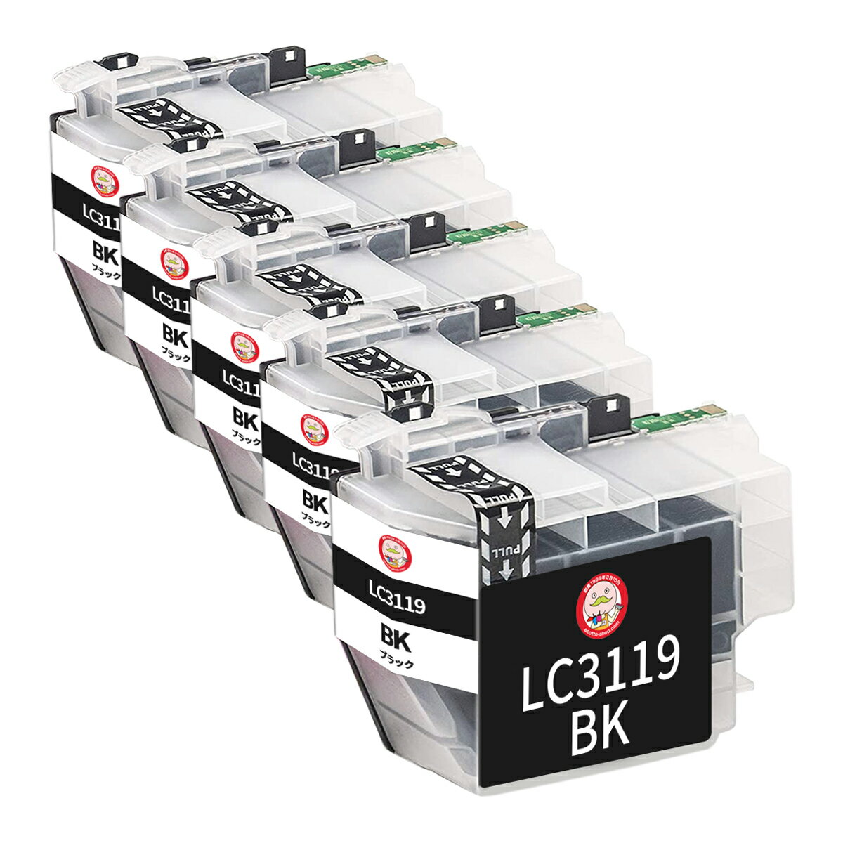 LC3119BK BR社用 互換インクカートリッジ 染料 ブラック 5個 ┃ MFC-J6580CDW MFC-J6980CDW MFC-J5630CDW MFC-J6983CDW MFC-J6583CDW PRIVIO WORKS