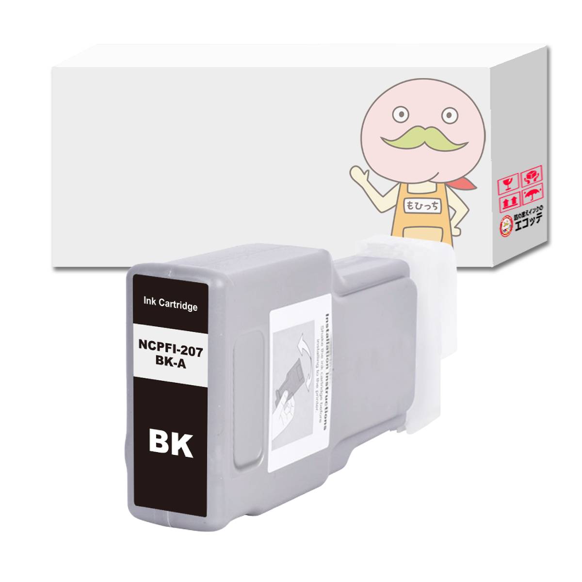 Generic Products - 【沖縄離島配送不可】 PFI-207BK Canon キャノン 用 プリンターインク 互換 ブラック 1個 [大判ナインスター製]┃ pfi-207pfi 207cpfi 207bkpfi-207mpfi 207ypfi 207mbk 300mlpfi 207 ink207krr ah03 c3 p