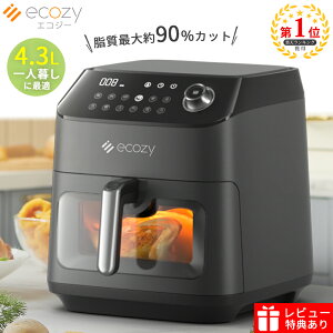 ノンフライヤー 家庭用 ECOZY CT400 大容量 卓上 油を使わない 低カロリー ダイエット 健康 一人暮らし 電気フライヤー エアオーブン エアーオーブン エアフライヤー 新生活応援 送料無料 母の日 ギフト プレゼント