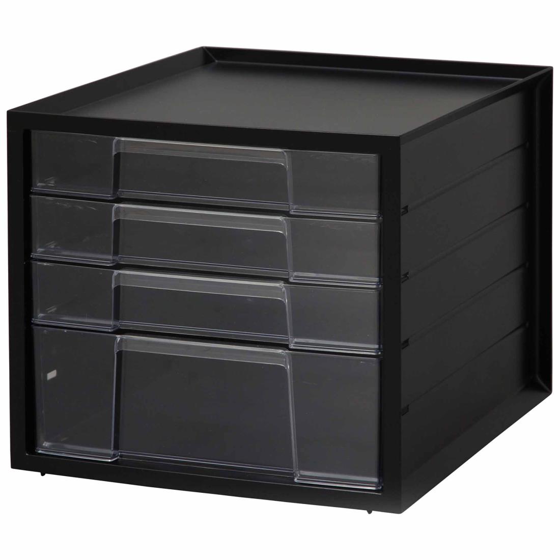 【浅型3段+深型1段】アイリスオーヤマ レターケース A4 インデックスシール付 引き出し 書類ケース 卓..