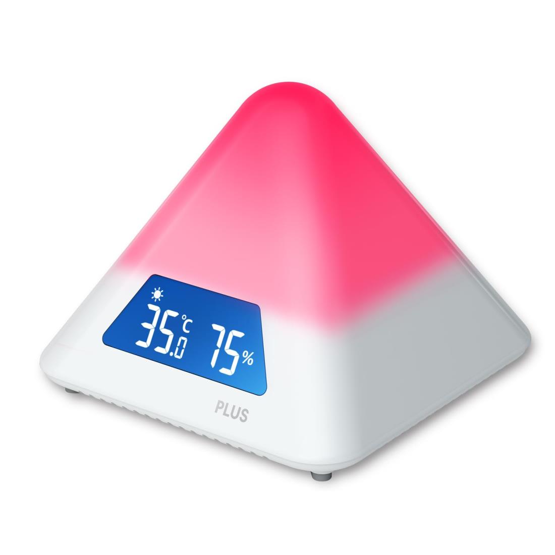 プラス 熱中症対策 色でわかる 温湿度計 温湿度LEDアラーム カラー 危険度 4段階 AT-TH03 538162