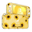 DLseego Switch Lite 用 ケース ニンテンドースイッチ ライト Switch Lite カバー ク リアケース スイッチ ライト ケース 分離式カバー PC素材 透明スイッチライトカバー 超軽量 耐衝撃 傷つけ防止 全面保護 取り外し簡単 押し花 可愛い ヒマワリ(2)