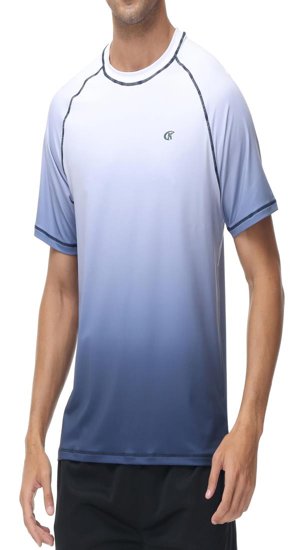 Hyzhwl ラッシュガード メンズ 半袖 水着 tシャツ UPF50+ 接触冷感 uvカット紫外線対策 速乾 水陸両用 通気 スポーツ 海水浴 サーフィン服 日焼け予防