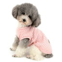 ZUNEA ペット 犬服 Tシャツ 夏 ボーダー柄 ベスト 涼しい 小型犬 柔らかい 綿製 タンク 猫服 おしゃれ かわいい シャツ 脱毛保護 ひんやり ドッグウェア 子犬 洋服 お散歩 ピンク M