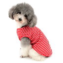 ZUNEA ペット 犬服 Tシャツ 夏 ボーダー柄 ベスト 涼しい 小型犬 柔らかい タンク 猫服 おしゃれ かわいい シャツ 脱毛保護 ひんやり ドッグウェア 子犬 洋服 お散歩 レッド M