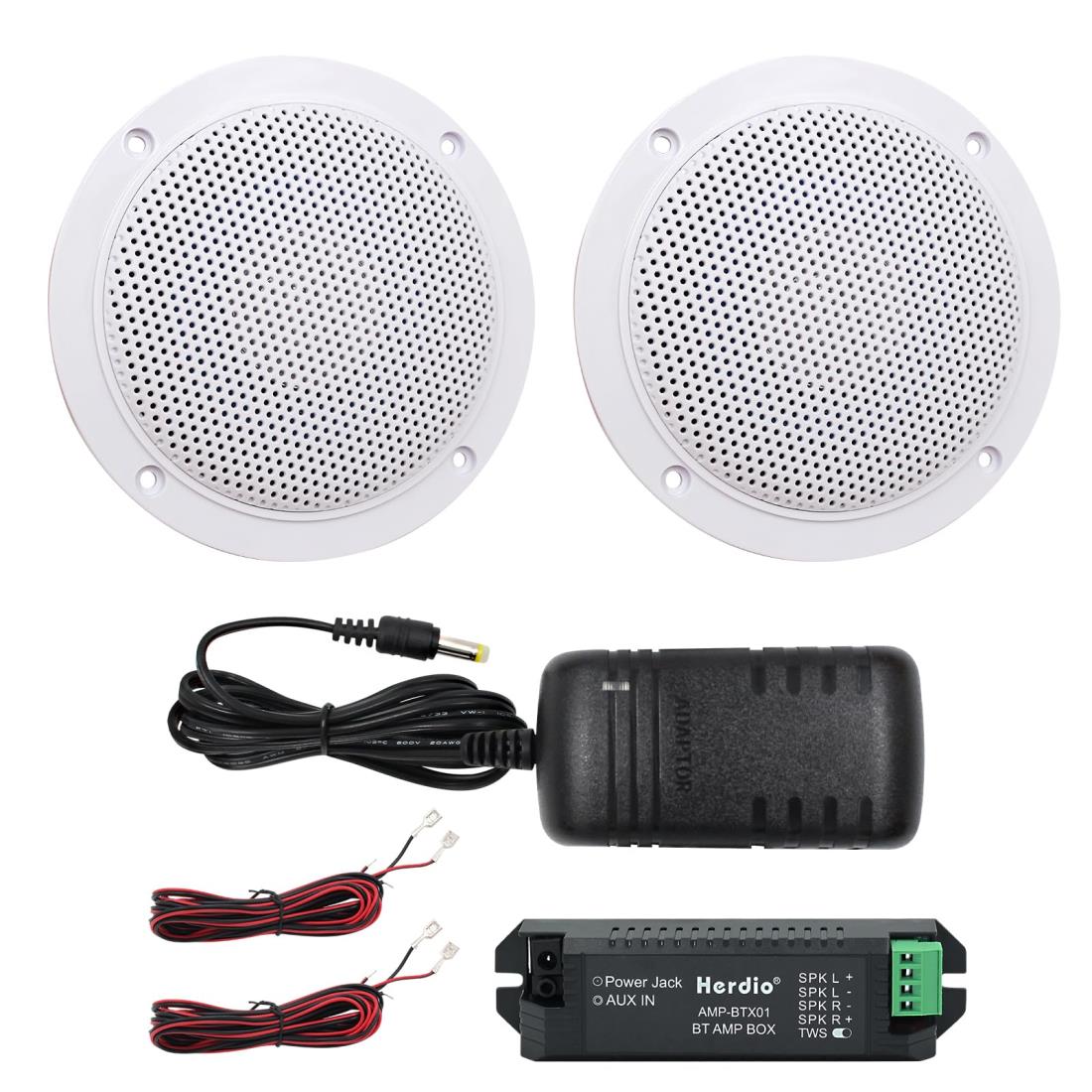 Herdio 160ワット Bluetooth 4 インチ 天井 埋込 型 スピーカーキットアンプ防水天井スピーカー浴室キッチンホーム屋外