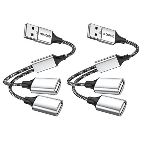 MOGOOD USB分岐器ケーブル USB y分岐器 アダプタ 充電/データ転送用のデュアルUSB2.0電源ケーブル 拡張デュアルUSBポート 拡張ハブノートパソコン/Mac/自動車用の追加マルチポートデータ分岐器アダプタ MOGOOD USB分岐器ケーブル USB y分岐器 アダプタ 充電/データ転送用のデュアルUSB2.0電源ケーブル 拡張デュアルUSBポート 拡張ハブノートパソコン/Mac/自動車用の追加マルチポートデータ分岐器アダプタ