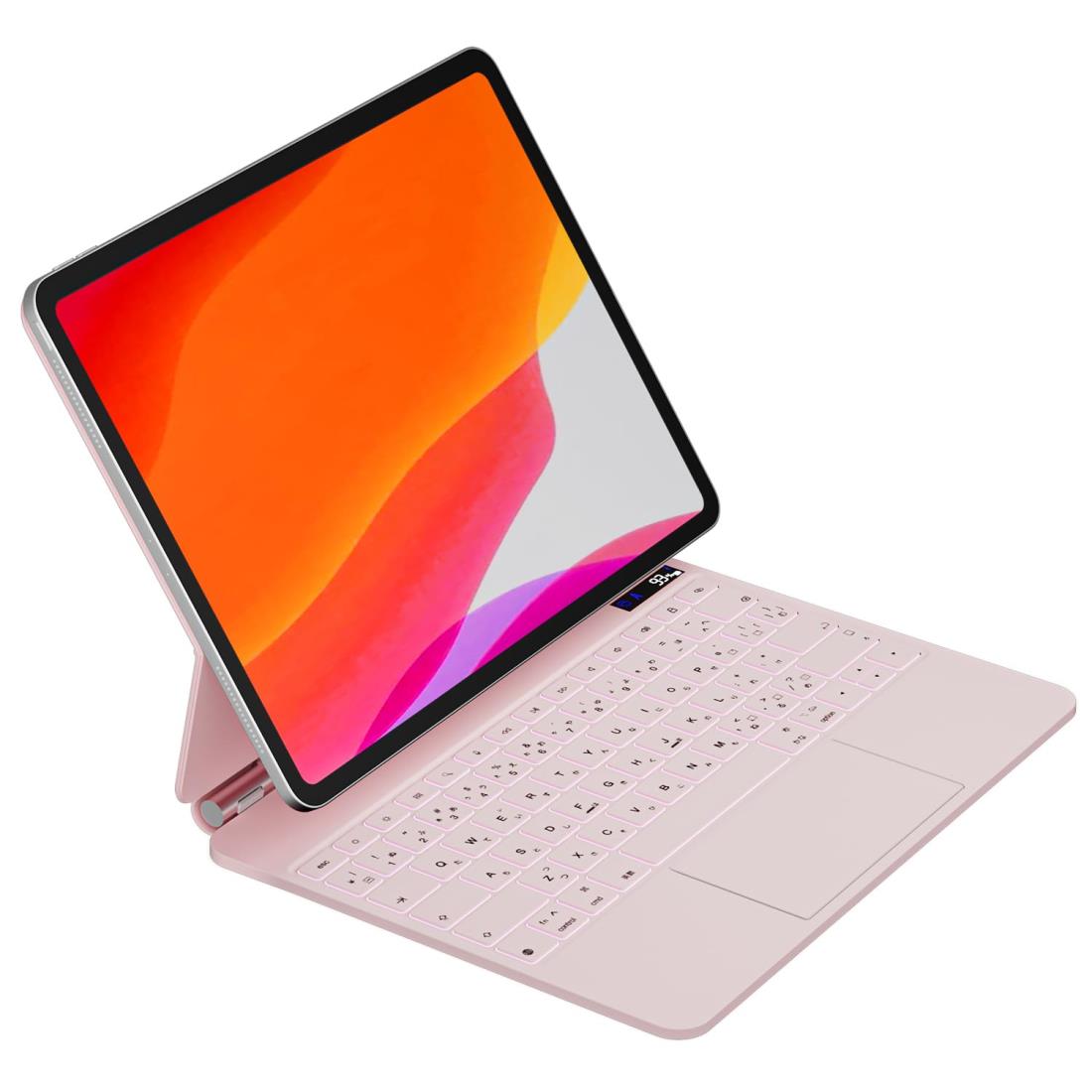 QERDAOYI マジックキーボード 2024 iPad Air 13 インチ (M2) iPad Pro第3/4/5/6世代12.9インチ iPadキーボード付きケース 日本語配列 高精度トラックパッド付き ショートカットキー配列 LCDディスプレ ipadスマートキーボード 7色バックライト 磁気吸着ケース 角度調整可能