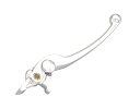 キタコ (KITACO) レバー 右側 YR-02 補修用 純正対応品番:5EB-83922-01 XJR1300 シルバー70-525-63021