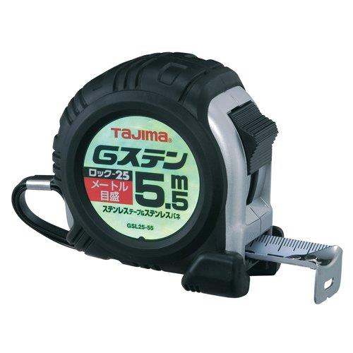 タジマ(Tajima) コンベックス ステンレステープ5.5m×25mm Gステンロック25 GSL2555BL