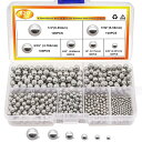 mxuteuk 620個自転車用ベアリングボール6サイズ1/4” 7/32” 3/16” 5/32” 1/8” 3/32” 304ステンレス製精密ボールの品揃えキット