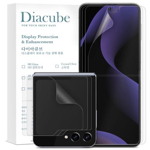 【6枚セット】 DIACUBE Galaxy Z Flip 5/4/3 無光沢指紋防止保護フィルム,液晶部用 3枚+フロント画面用..
