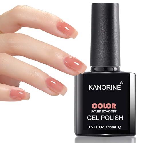 Kanorine Gel polish ジェルネイル シアーカラージェル 単色 ダークヌード 透明感ある 15ml UV/LED対応 初心者&プロ適用 ポリッシュタイプ セルフネイル
