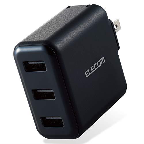 エレコム(ELECOM) USB コンセント 充電器 合計18W Type-A×3 【 i Phone (i Phone13シリーズ対応) / Android/タブレット 対応 】 ブラック MPA-ACU12BK