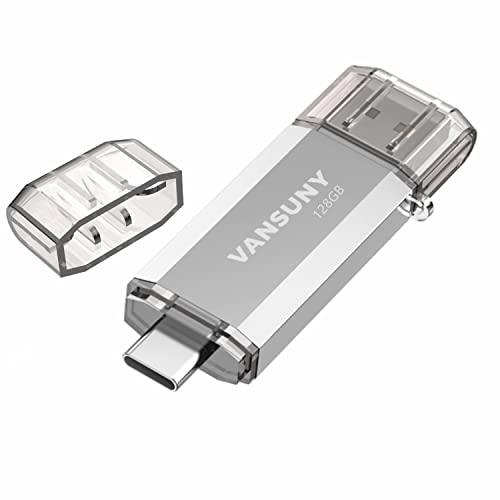 Vansuny USBメモリ Type-C 128GB 高速転送データ USBフラッシュドライブ 2in1 OTG USB 3.0 + USB Cメモリスティック デュアル タイプC 128ギガ 大容量 (銀) Vansuny USBメモリ Type-C 128GB 高速転送データ USBフラッシュドライブ 2in1 OTG USB 3.0 + USB Cメモリスティック デュアル タイプC 128ギガ 大容量 (銀)