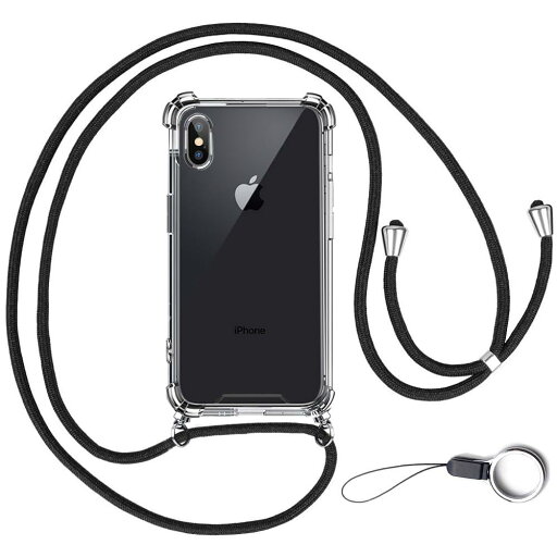 OJBSEN i Phone XS Max 用ケース アイフォン XS Max 用カバー【ストラップ2枚付き】調節可能な ショルダー 肩がけ 首掛け 紐付き 薄型 透明 PC + 軽量 シリコン TPUバンパー カバー ストラップホール付き 耐衝撃 傷防止 全面保護 米軍MIL規格 防指紋 ワイヤレス充電対応 ア OJBSEN i Phone XS Max 用ケース アイフォン XS Max 用カバー【ストラップ2枚付き】調節可能な ショルダー 肩がけ 首掛け 紐付き 薄型 透明 PC + 軽量 シリコン TPUバンパー カバー ストラップホール付き 耐衝撃 傷防止 全面保護 米軍MIL規格 防指紋 ワイヤレス充電対応 ア