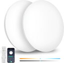 Coizabera LED シーリングライト 6畳 2個セット 28W 3600lm リモコン・スマホ操作 電気 蛍光灯 照明器具 天井 led オフ ィス/書斎です/リビング/キッチン/寝室/洗面所 適用(白枠 2個セット)