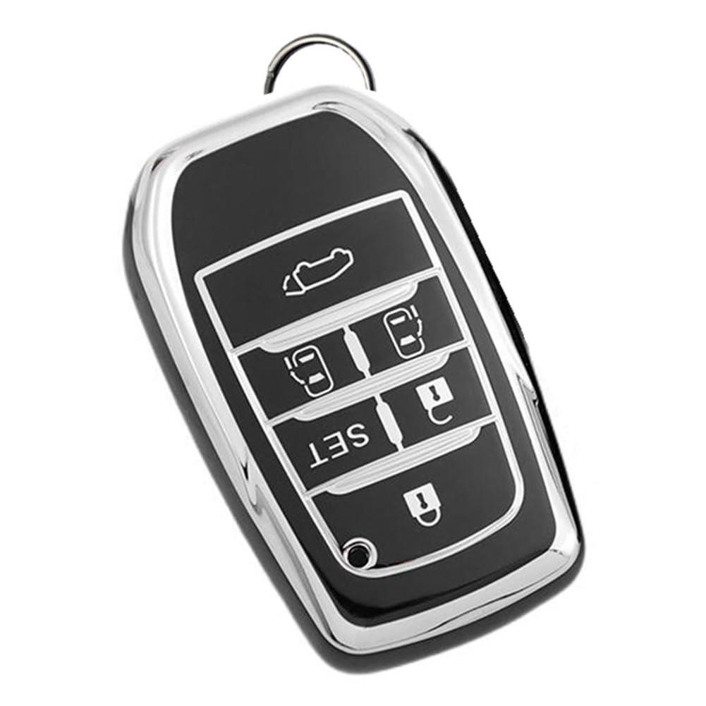 ZANEKO アルファード キーケース適合トヨタ アルファード30系後期 前期 キーカバー(シルバーブラック)(4)