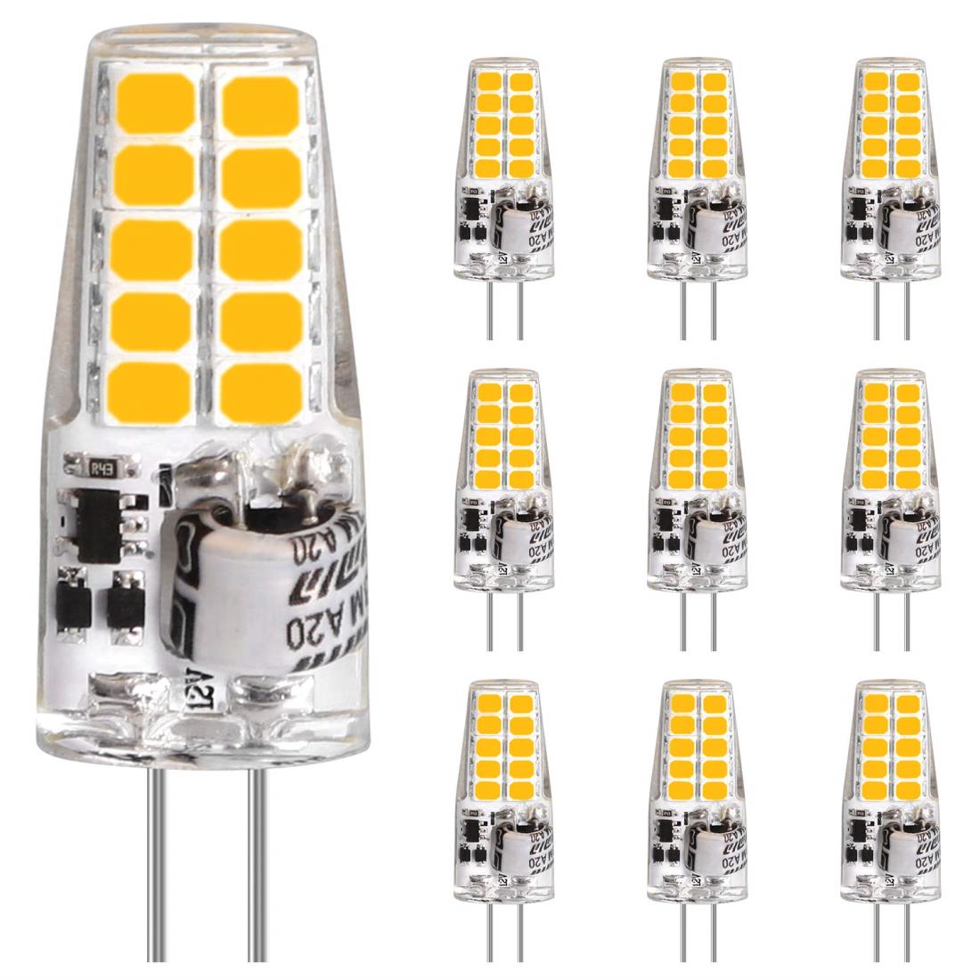LEDGLE G4口金 led電球 3.5W 電球色2700K ハロゲン35W相当 350ルーメン AC/DC 12V適用 20LEDビーズ 非調光 全方向広配光 10枚入り(3)