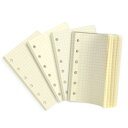 LEOBRO メモ帳リフィル ミニ6穴【4冊セット】 5mm方眼罫 システム手帳リフィル 手帳リフィル a7 ポケットサイズ クリーム 180枚 ノート