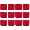 GOGO リストバンド 6組入り 子供用 ジュニア向け 吸汗 通気性 スポーツ用 手首バンド 伸縮 軽量 学園祭 運動会 男女兼用 プレゼント-レッド