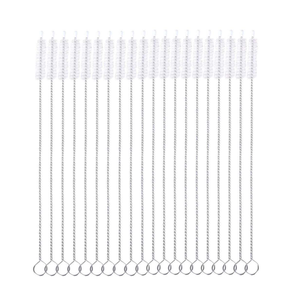 iBasingo ステンレス製 ストローブラシ 洗浄ブラシ 174.5mm 飲用ストロー＆ホース専用 極細タイプ 哺乳瓶ブラシ 隙間ブラシ 再利用可能 20本セット BV1025