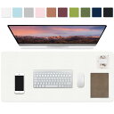 iCasso マウスパッド 白 デスクマット大型 マウスパッド 防水 90x40cm PUレザー デスクパッド おしゃれ 清潔しやすい 裏面滑り止め オフ ィス/ホーム用 男女兼用(ホワイト)(3)