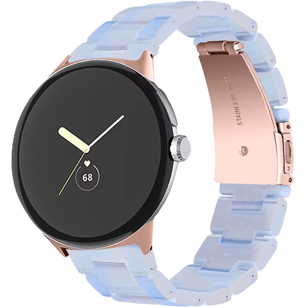 カラー：ライトブルー◆商品名：Miimall対応Google Pixel Watch バンド Google グーグル Pixel Watch樹脂バンド 樹脂材質 調節可能 耐衝撃 脱着簡単 軽量 男女適用 Pixel Watch ベルト グーグル Pixel Watch交換バンド（ライトブルー）