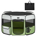 Petsfit 犬 サークル ペットサークル 八角形 ドッグハウス 【パッと開いてすぐ使える】 猫の産屋 猫の分娩室 折りたたみ 犬猫兼用 メッシュ 屋根付き ...