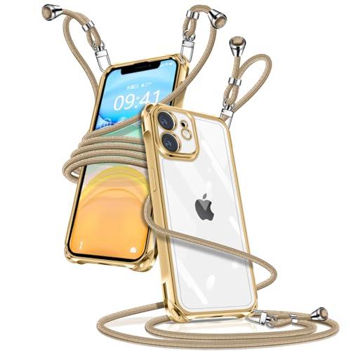 i Phone 11 ケース ク リア ショルダー i Phone11 スマホケース アイフォン11 カバー 肩掛け 斜めかけ 縄掛けケース 透明 薄型 軽量 TPU 携帯ケース 紐付き 斜めがけ 織りストラップ付き 長さ調整可能 取り外し可能 落下防止 紛失防止 ワイヤレス充電対応(ゴールド) i Phone 11 ケース ク リア ショルダー i Phone11 スマホケース アイフォン11 カバー 肩掛け 斜めかけ 縄掛けケース 透明 薄型 軽量 TPU 携帯ケース 紐付き 斜めがけ 織りストラップ付き 長さ調整可能 取り外し可能 落下防止 紛失防止 ワイヤレス充電対応(ゴールド)