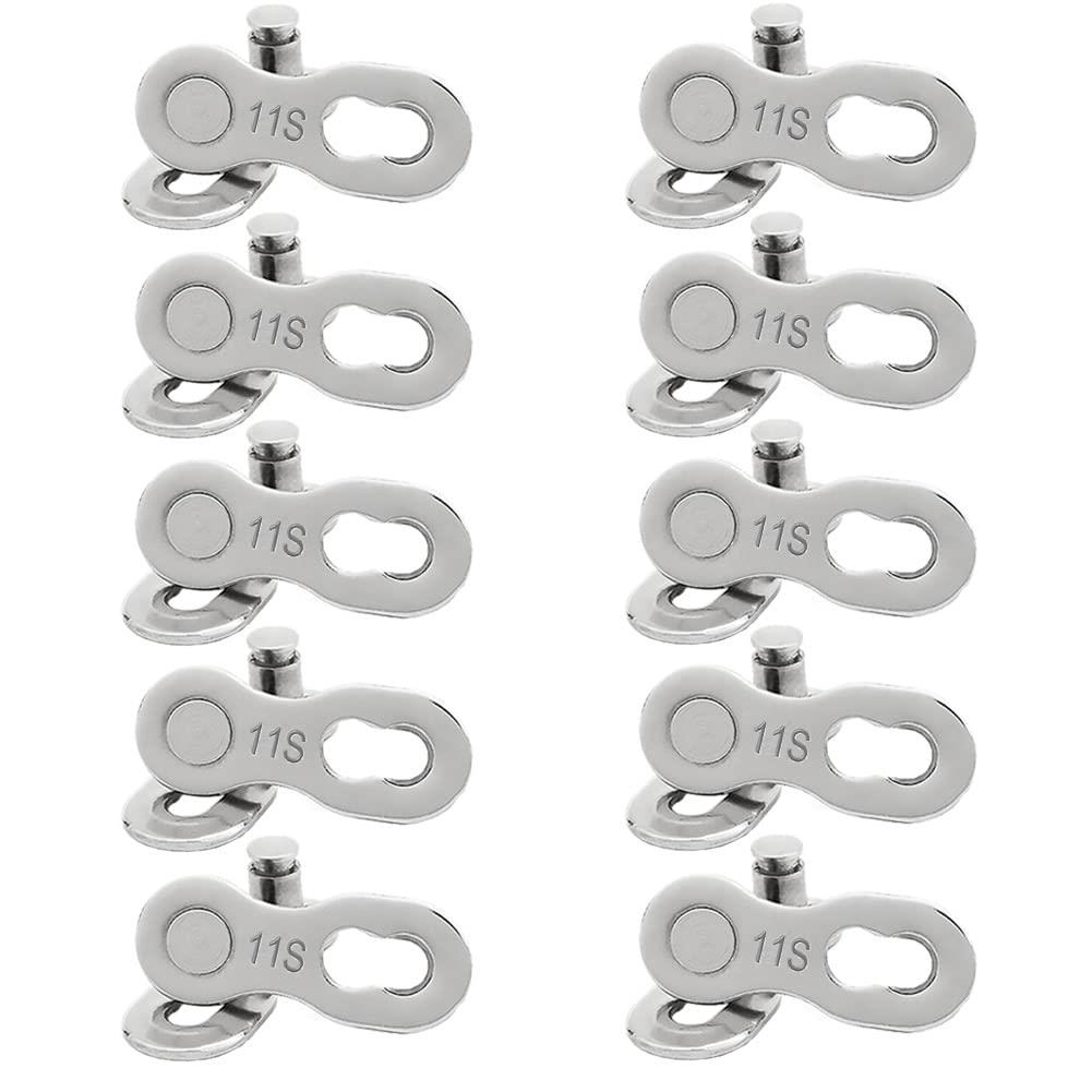 Kigauru 10ペア バイクチェーンコネクタ 11 スピードチェーン スチール製 軽量 ミッシングリンク 取り付け簡単 自転車チェーンリンク 自転車チェーン アクセサリー