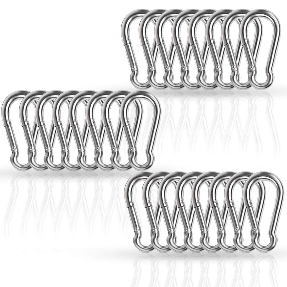 カラビナ304ステンレス鋼カラビナ 強力 スプリングフックキーホルダー 多機能 SUS304 カラビナ アウトドア 旅行用品 釣り 釣具 トレッキング 転倒防止 (m5 24)