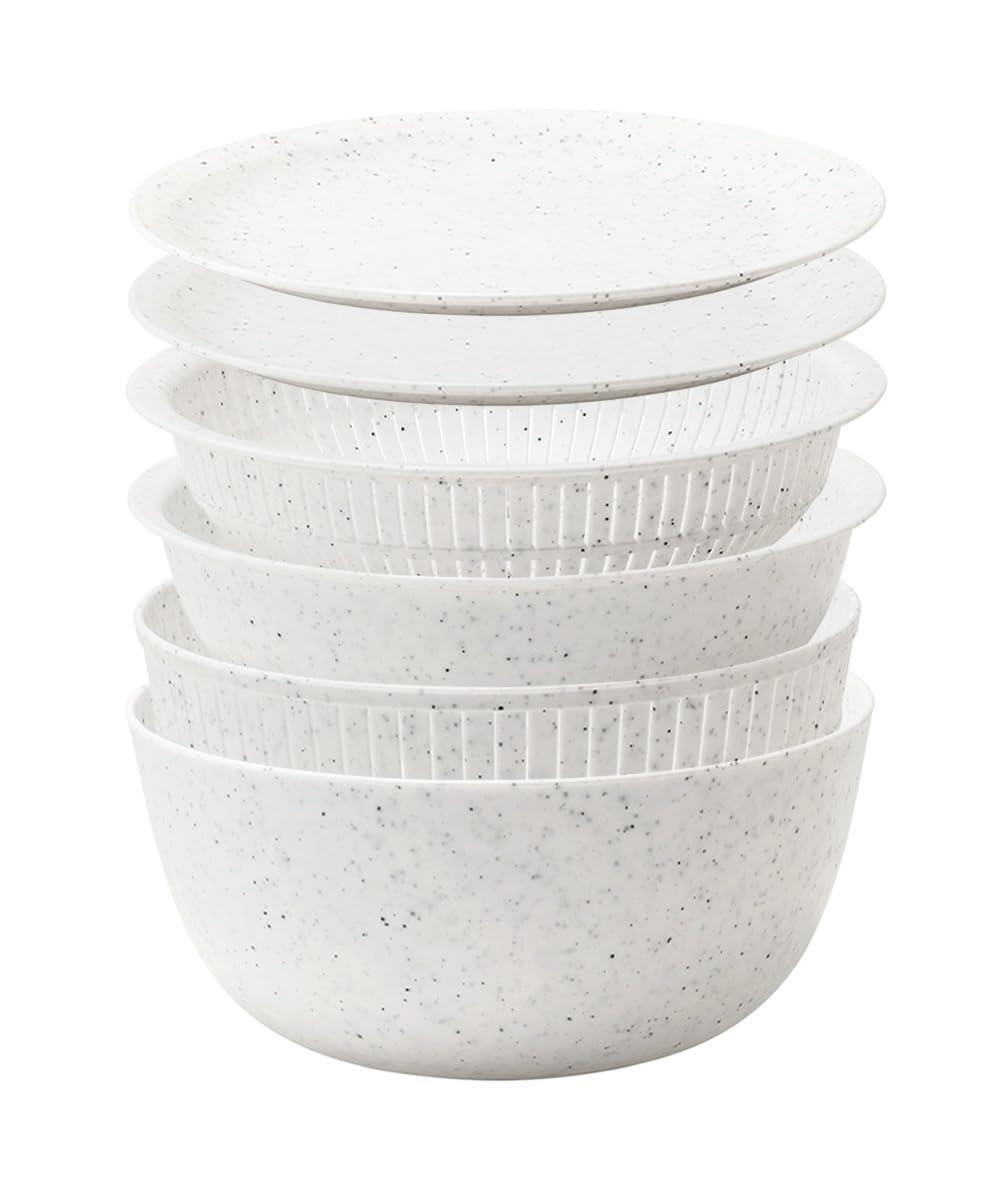 ライクイット (like-it) ざる ボウル 電子レンジ対応 Colander＆Bowl 米とぎにも使える ザルとボール ストーン 6点セット 日本製 水切り 湯切り可能 耐熱ボウル(3)