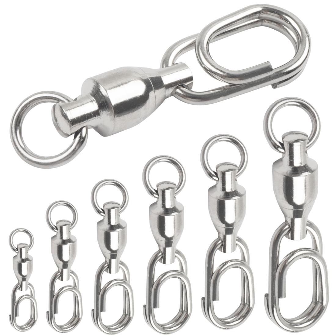 スイベル スナップ ボールベアリングスイベル 釣り サルカン ステンレス 強靱溶接リング付き 25個セッ..