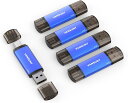 Vansuny USBメモリ Type C 64GB 5個セット USBフラッシュドライブ 2in1 OTG USB 2.0 + USB Cメモリ タイプC 64ギガ (青)(2)