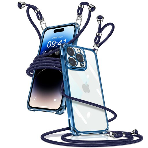 i Phone 14 Pro ケース ク リア ショルダー i Phone14Pro スマホケース アイフォン14Pro カバー 肩掛け 斜めかけ 縄掛けケース 透明 薄型 軽量 TPU 携帯ケース 紐付き 斜めがけ 織りストラップ付き 長さ調整可能 取り外し可能 落下防止 紛失防止 ワイヤレス充電対応(ブルー) i Phone 14 Pro ケース ク リア ショルダー i Phone14Pro スマホケース アイフォン14Pro カバー 肩掛け 斜めかけ 縄掛けケース 透明 薄型 軽量 TPU 携帯ケース 紐付き 斜めがけ 織りストラップ付き 長さ調整可能 取り外し可能 落下防止 紛失防止 ワイヤレス充電対応(ブルー)