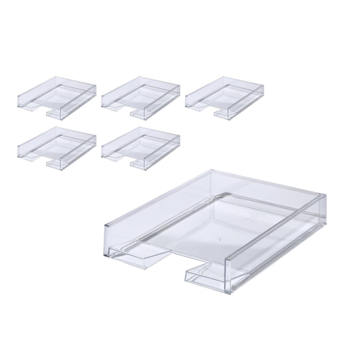 ライクイット (like-it) 小物収納 デスク トレー A4 縦型 サイズ1個あたり:約幅26x奥33.8x高6.2cm ク リア 日本製 MX-20 6P...